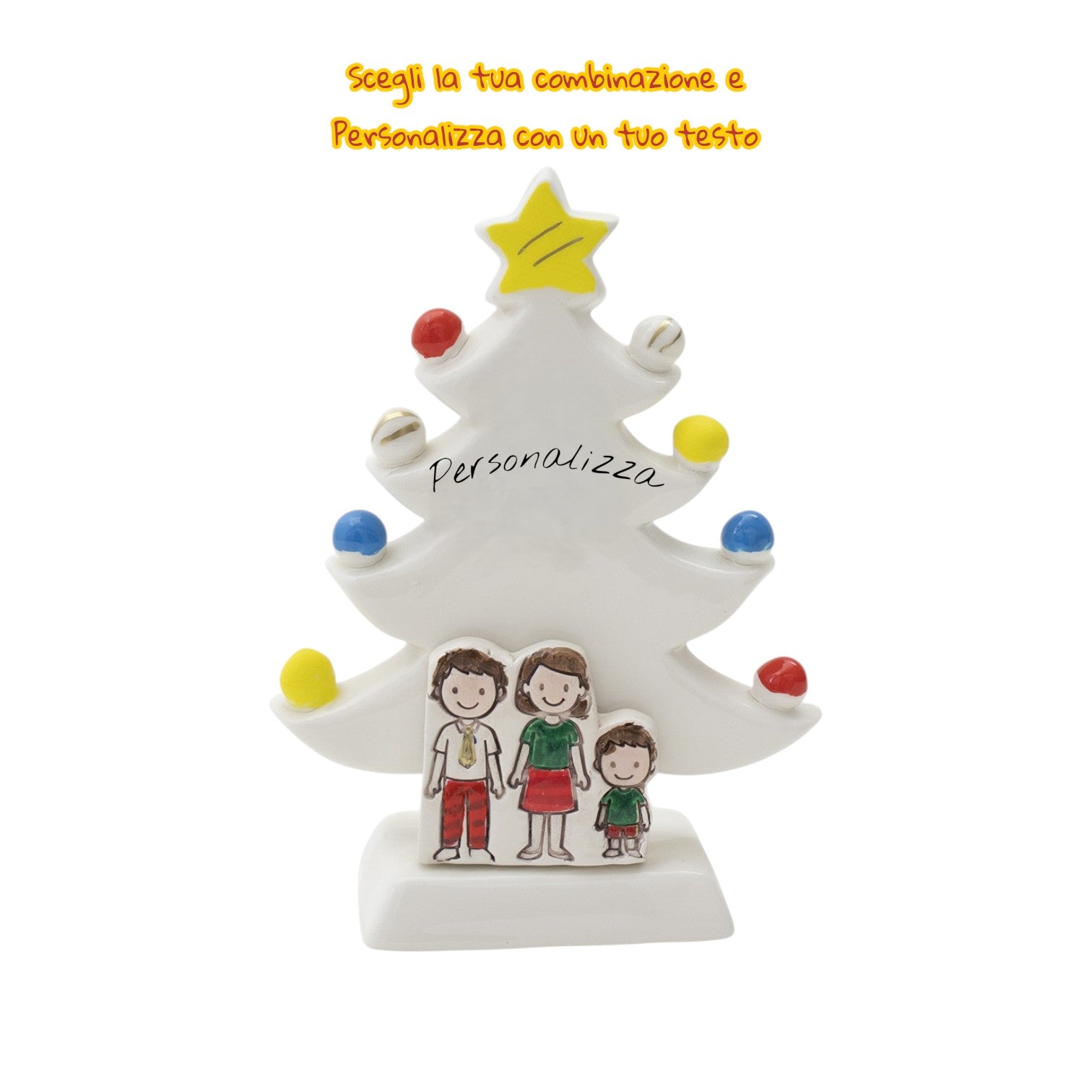 Albero di Natale Bianco 18cm con Omini