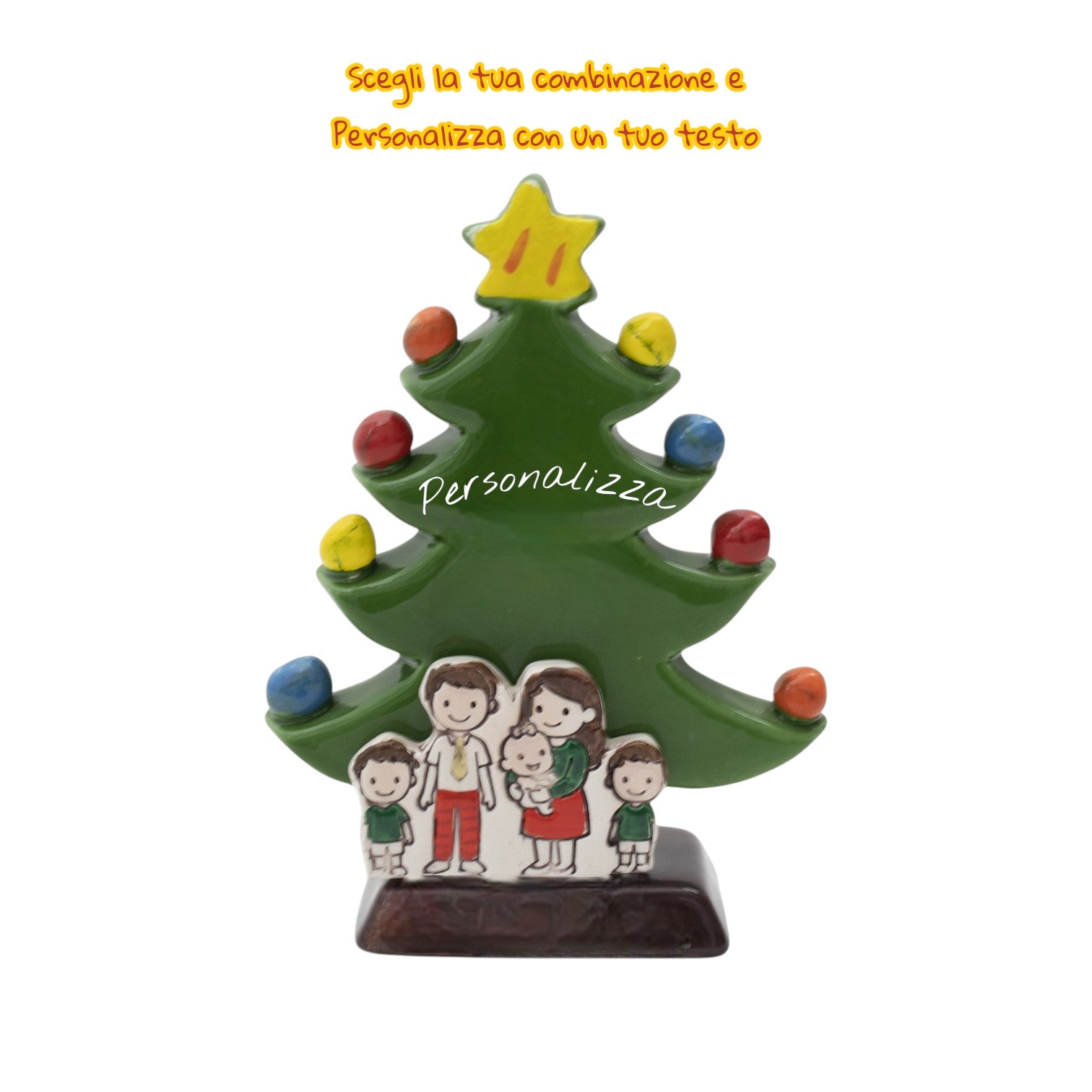 Albero di Natale Verde 18cm con Omini