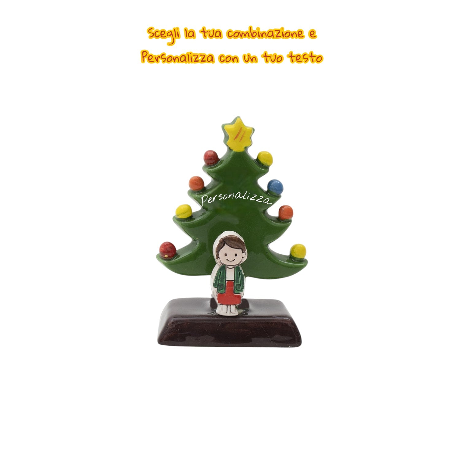 Albero di Natale Verde 12cm con Omini