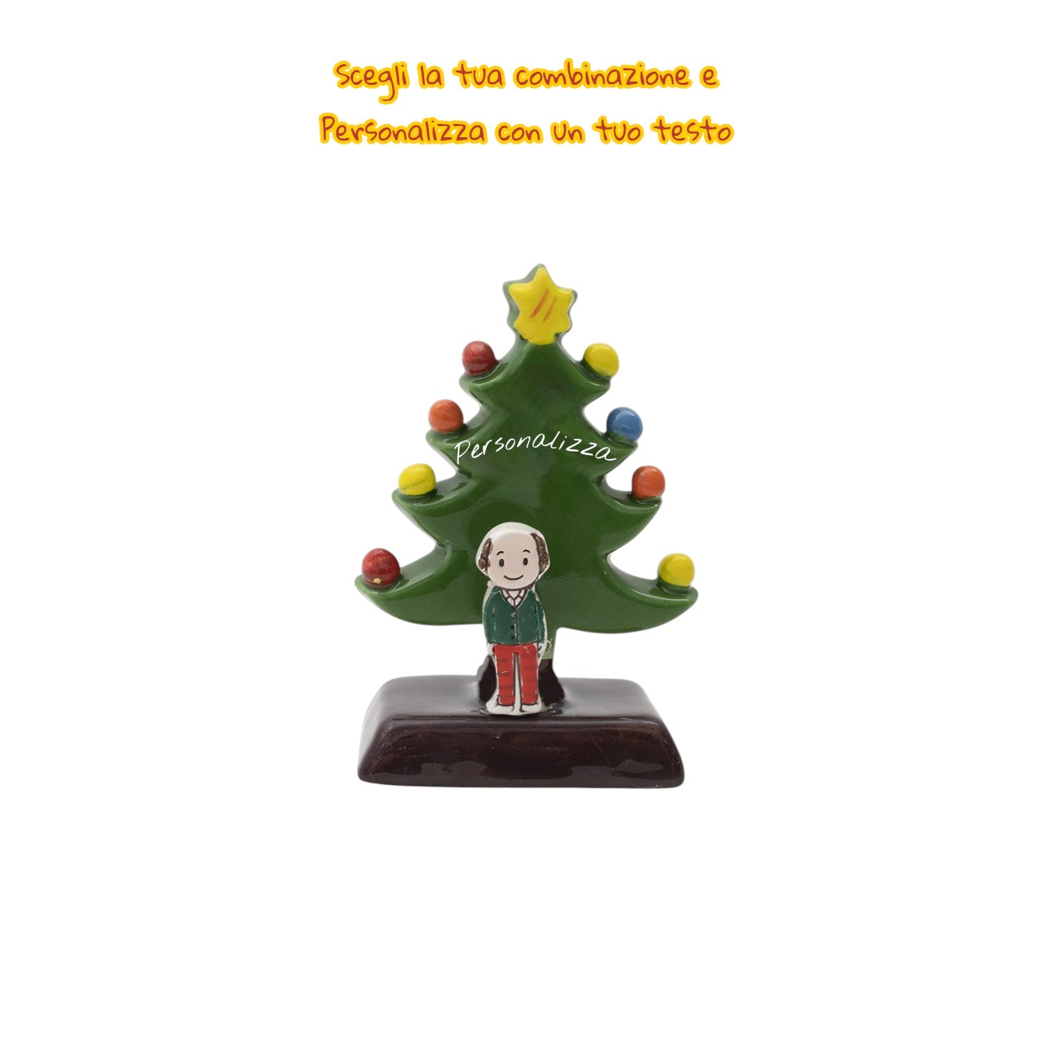 Albero di Natale Verde 12cm con Omini