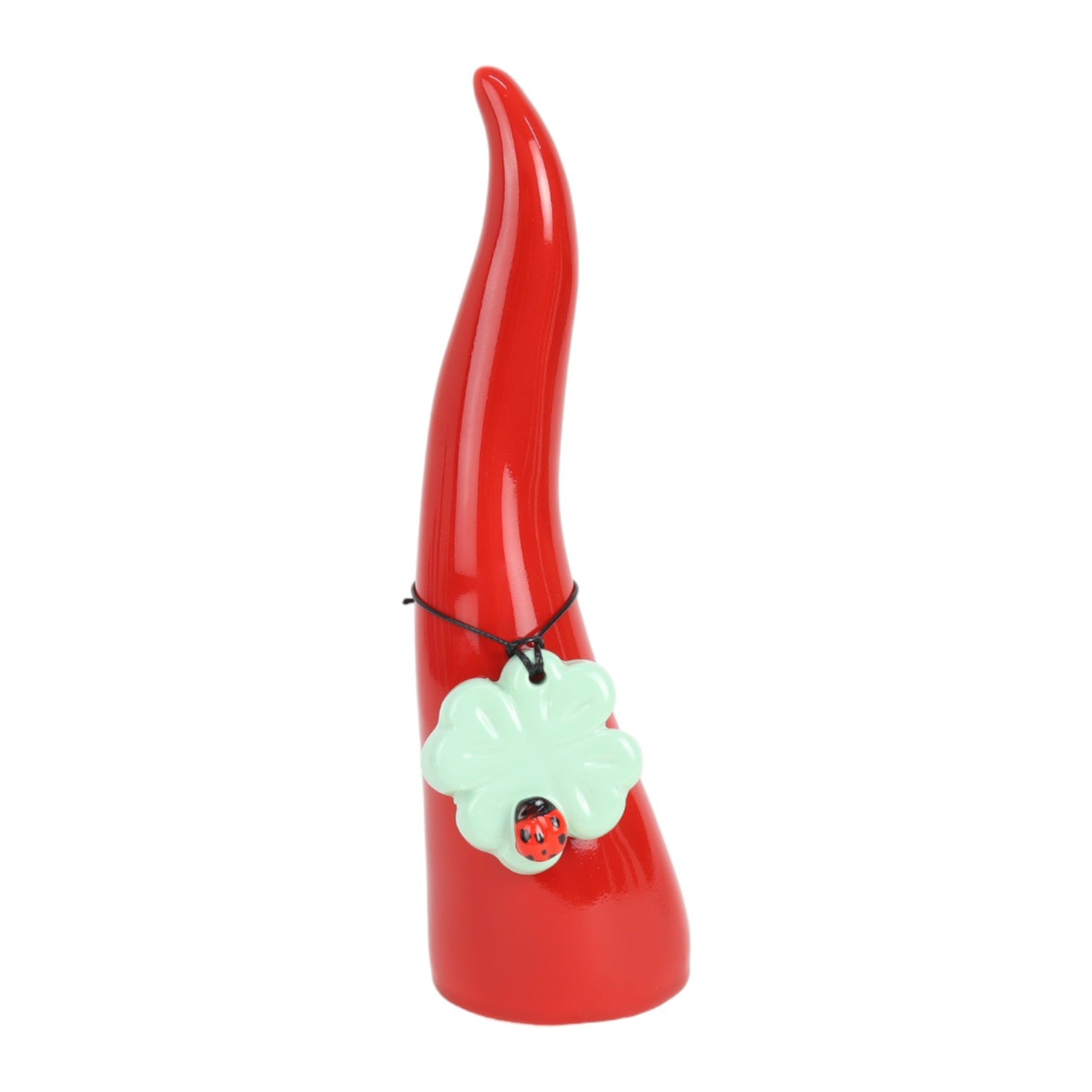 Corno in Ceramica con Quadrifoglio