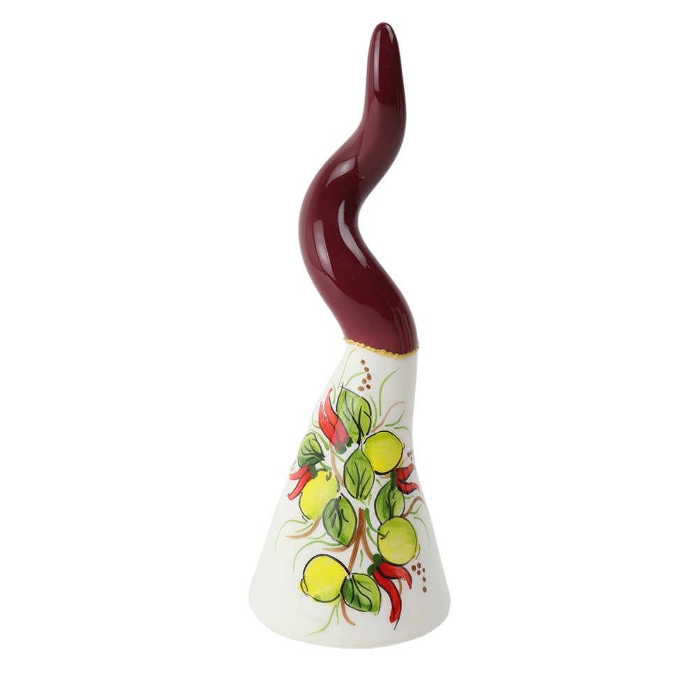 Corno in Ceramica con Dipinto Limoni