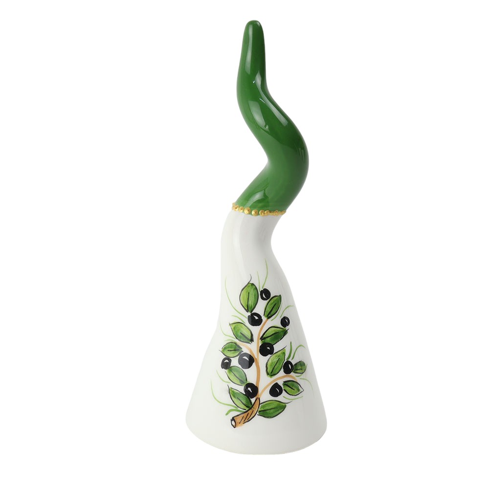 Corno in Ceramica con Dipinto Ulivo