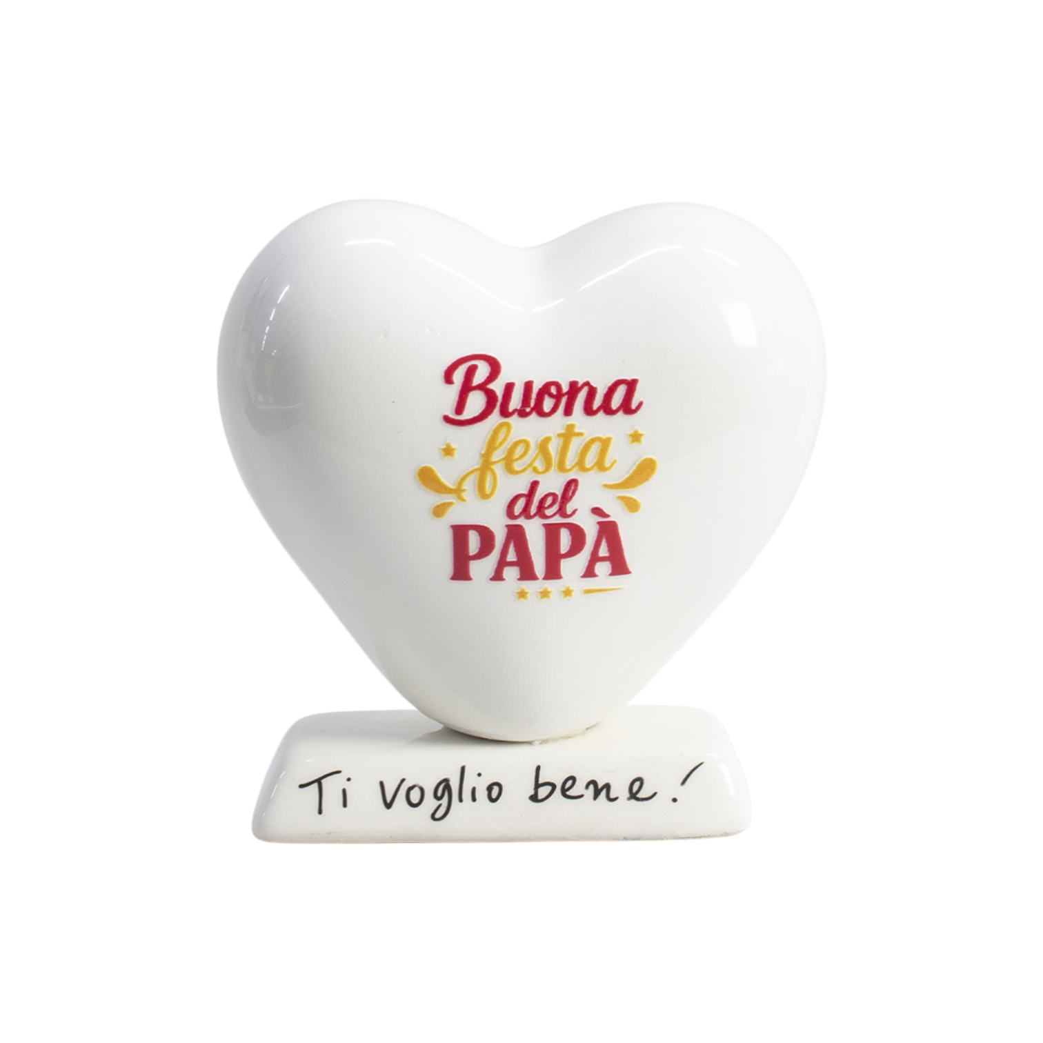 Cuore 10cm con base Buona Festa del Papà