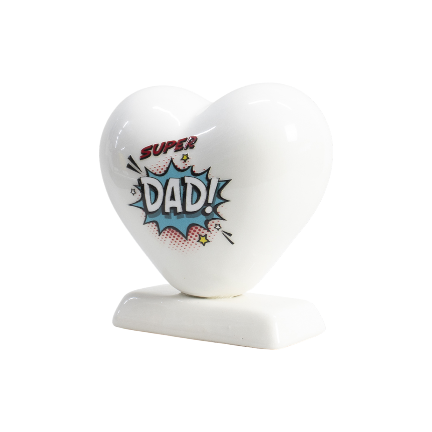 Cuore 10cm con base Super Dad