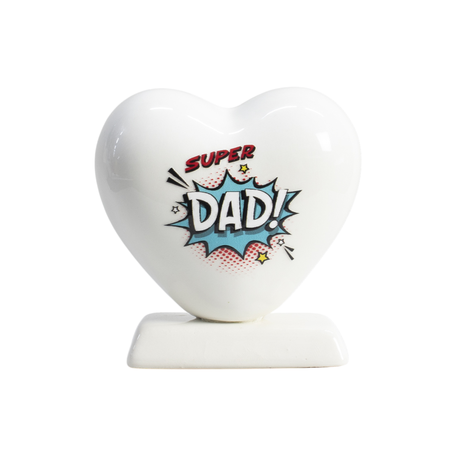 Cuore 10cm con base Super Dad