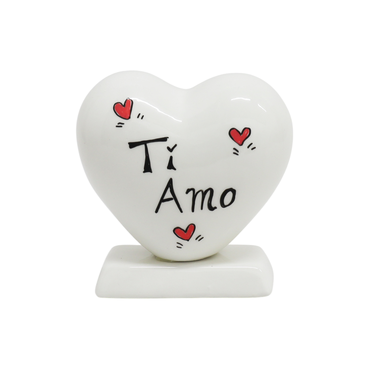 Cuore Bianco 10cm con Scatola Personalizzata