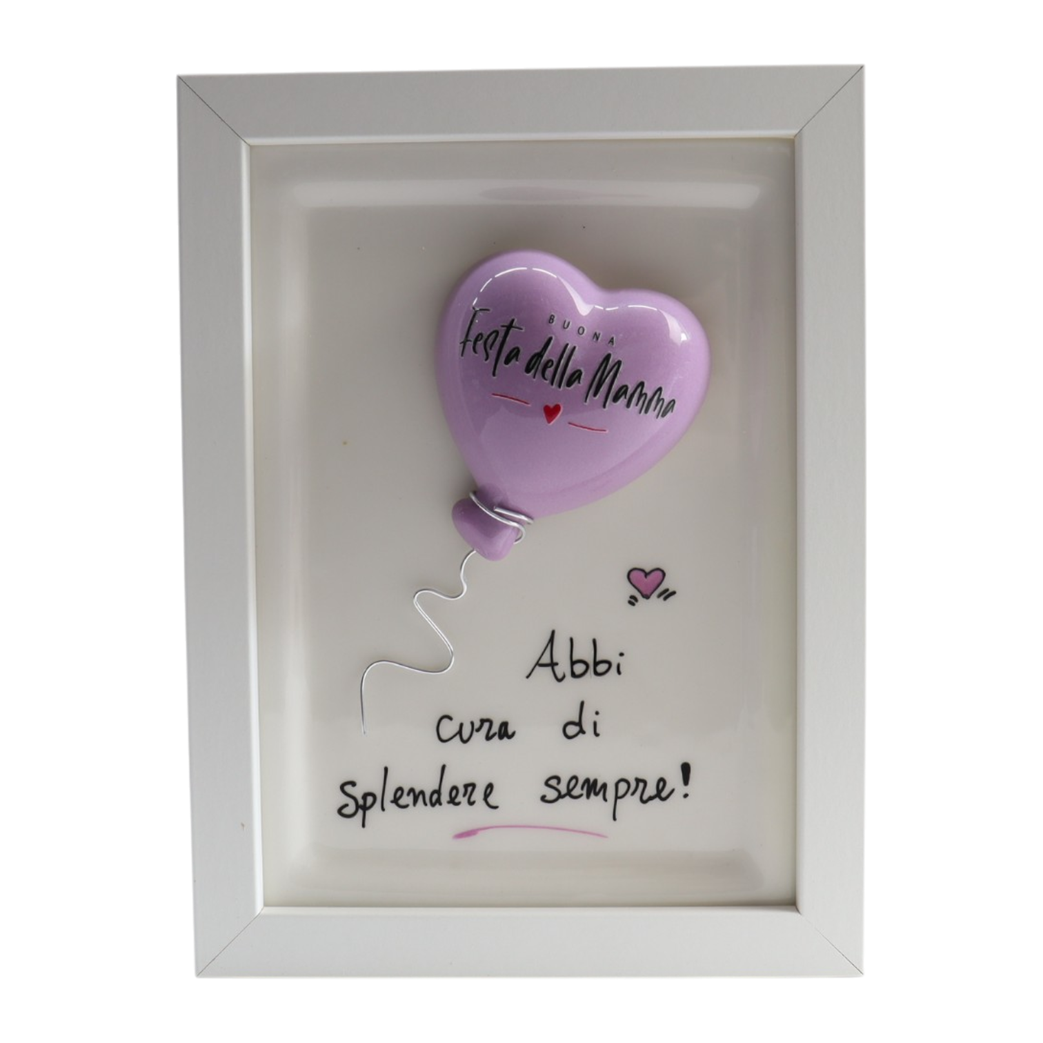 Cornice Bianca Cuore Festa della Mamma