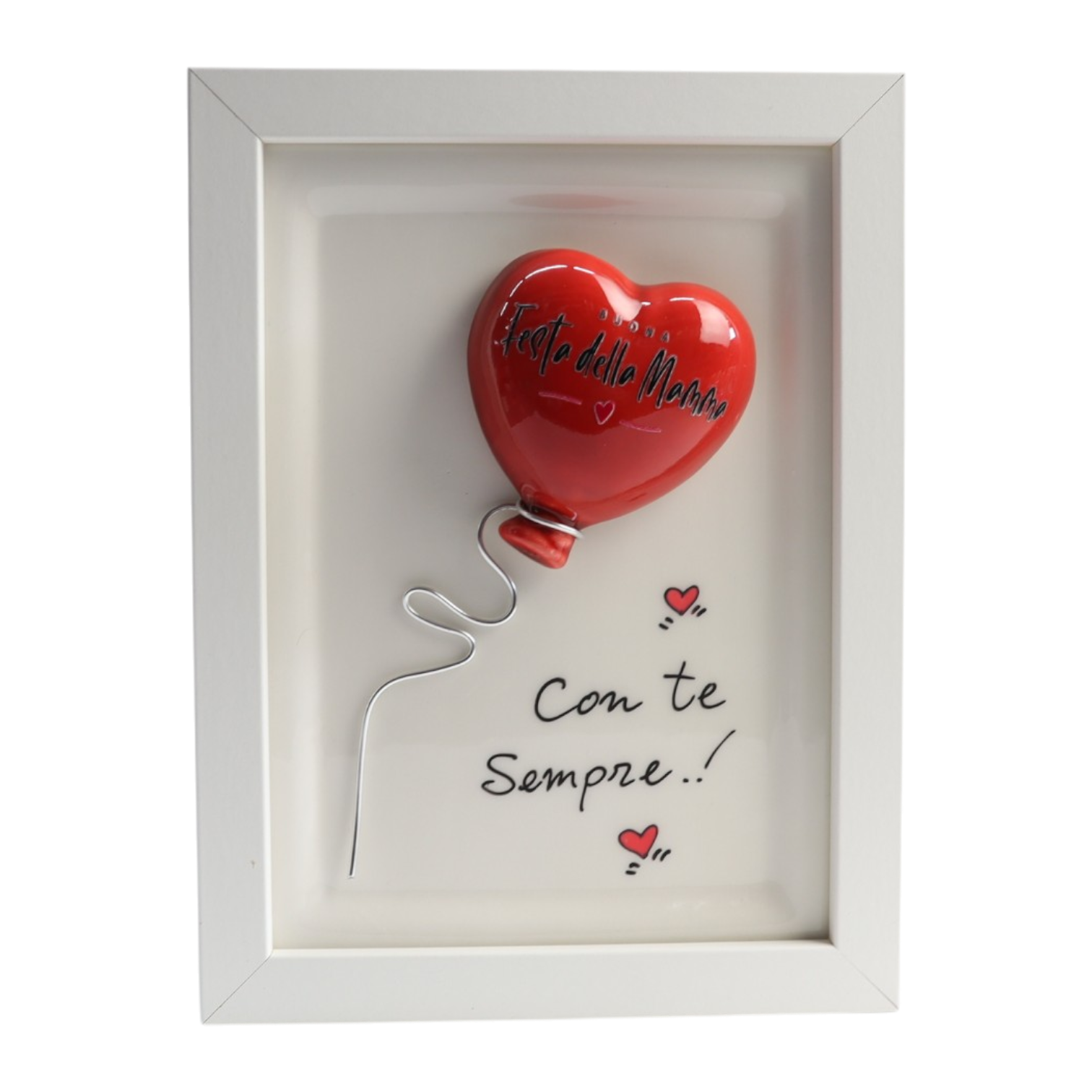 Cornice Bianca Cuore Festa della Mamma