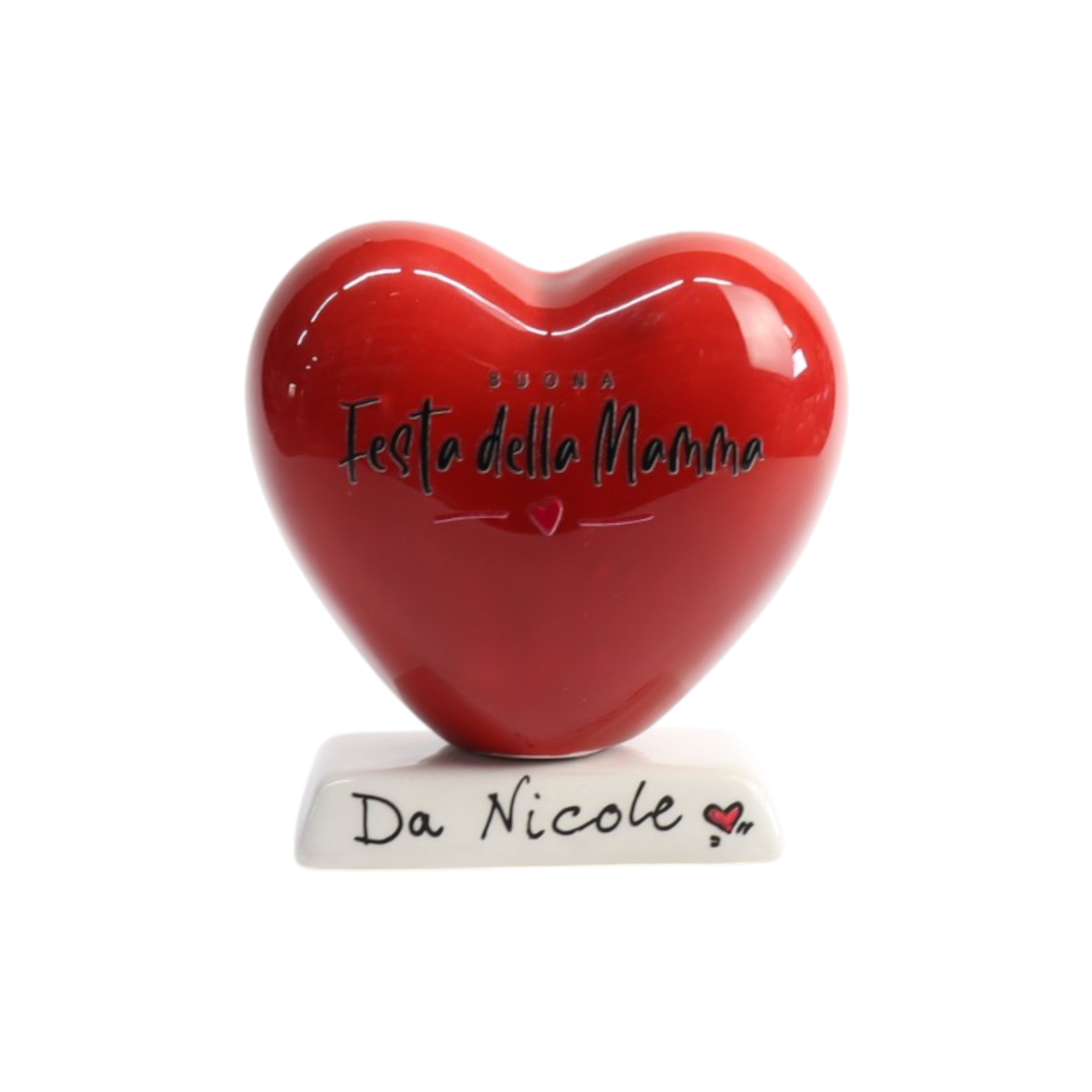 Cuore 10cm con base Festa della Mamma