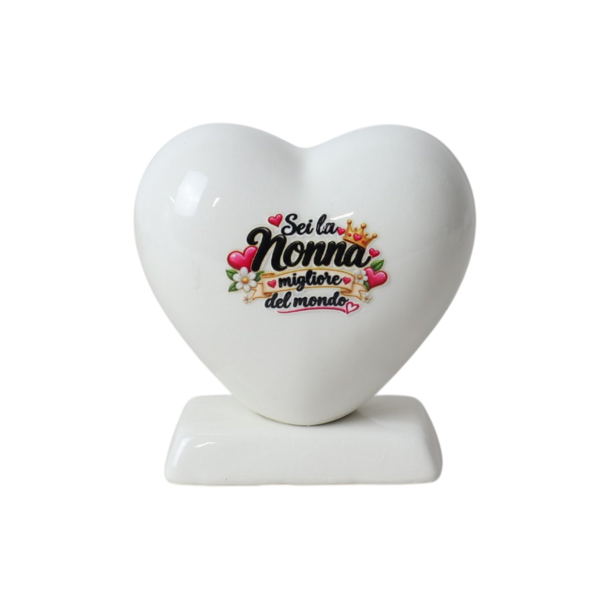 Cuore 10cm con base per la Nonna