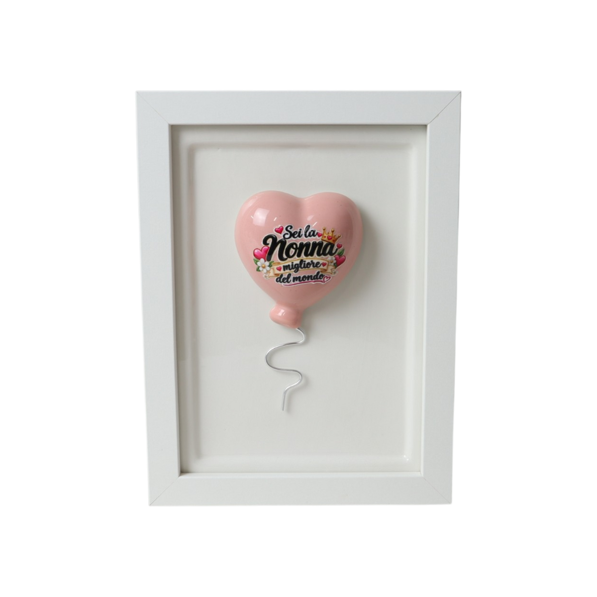 Cornice Regalo con Cuore Rosa per la Nonna