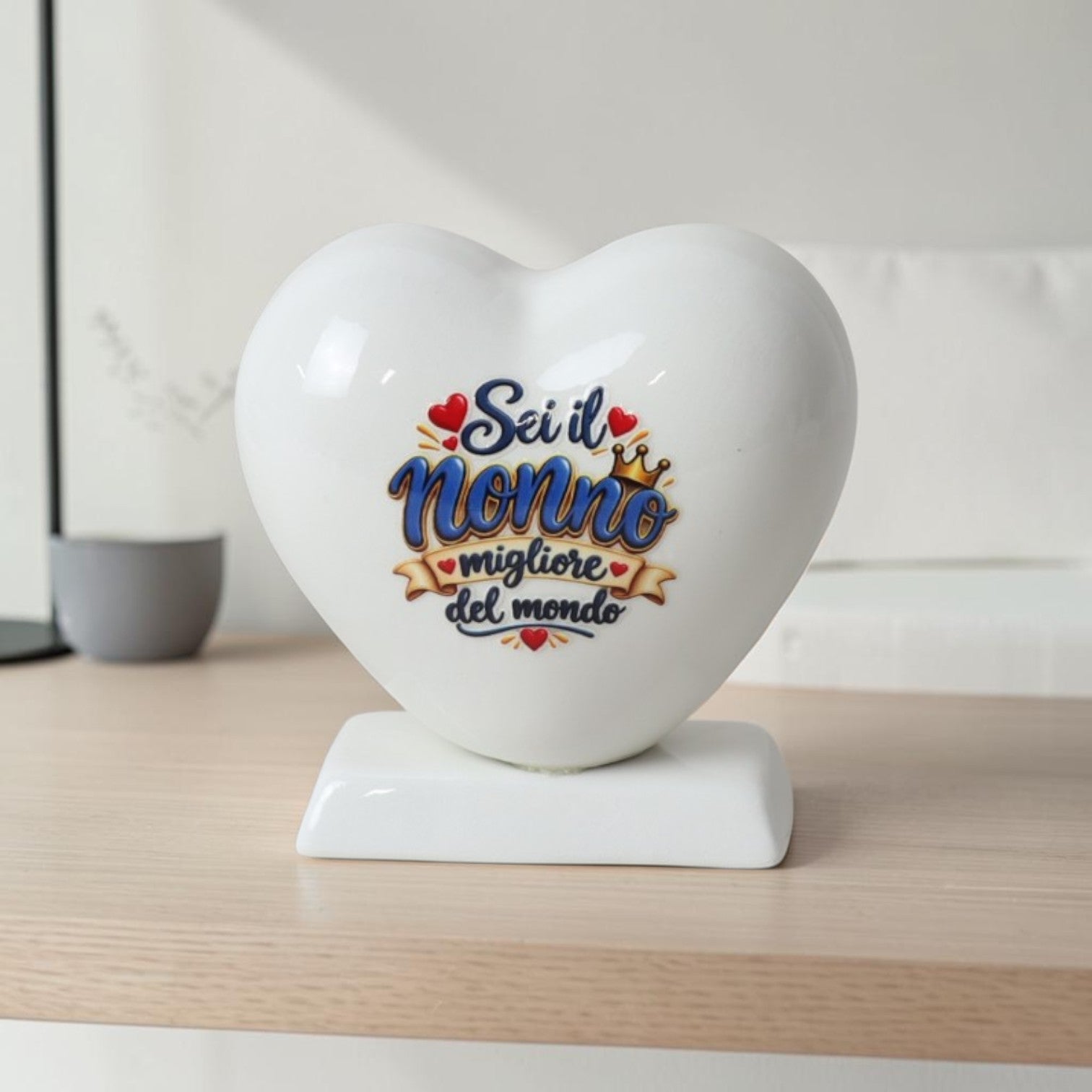 Cuore 10cm con base per il Nonno