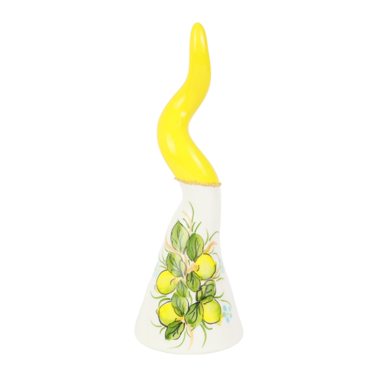Corno in Ceramica dipinto con Limoni