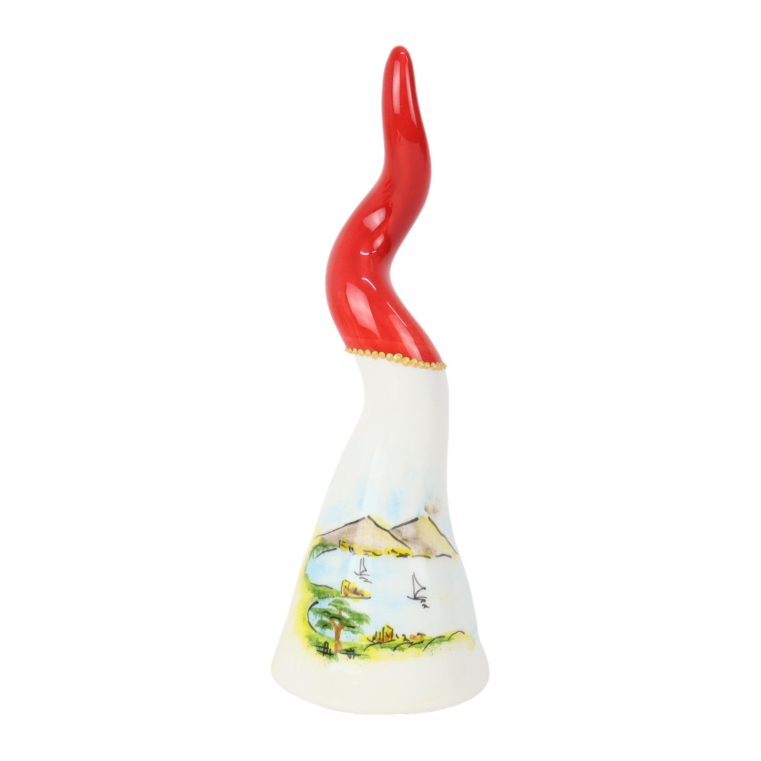 Corno in Ceramica dipinto con Golfo di Napoli