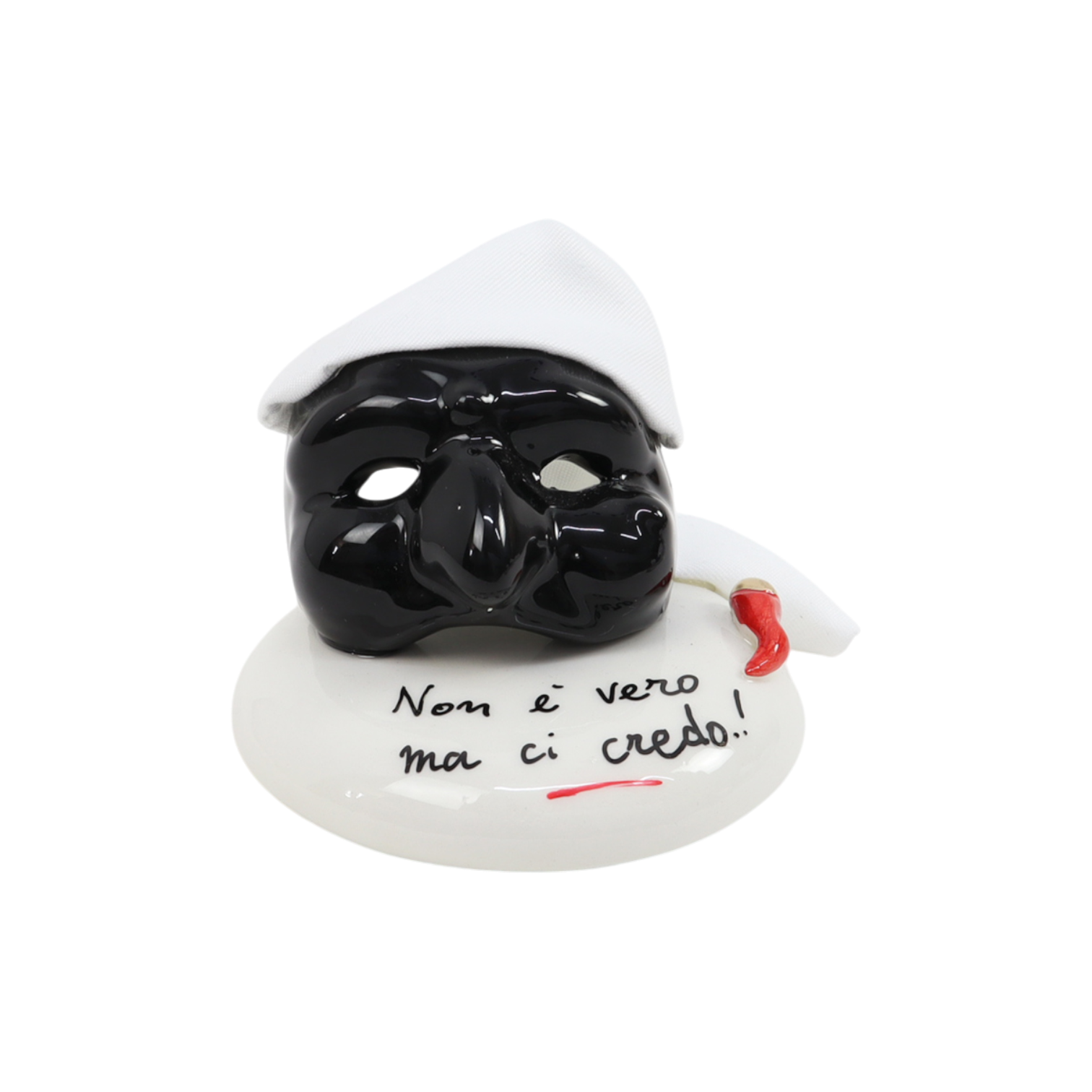 Maschera di Pulcinella su Base Tonda