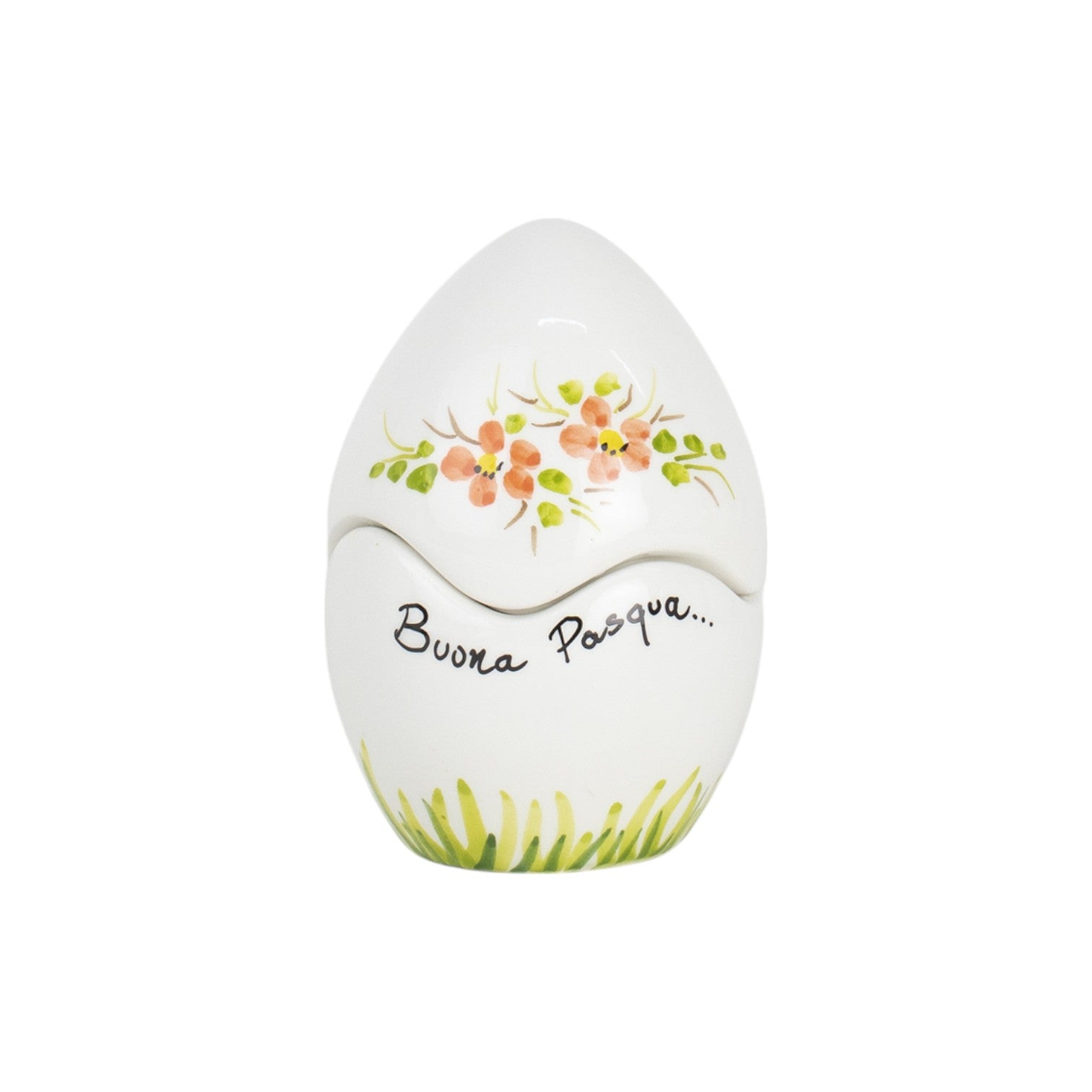 Uova di Pasqua con Fiorellini decorati Arancio 13cm
