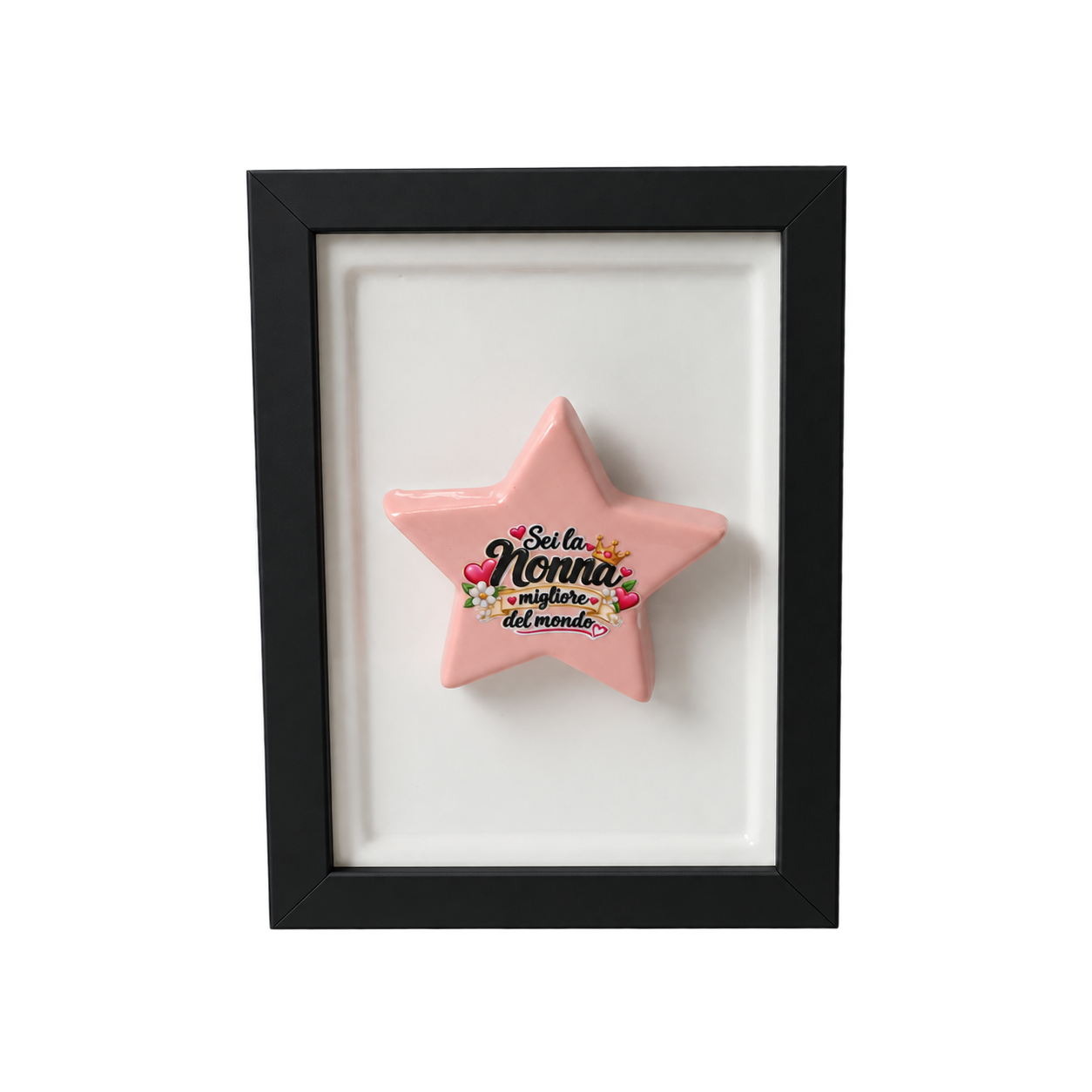 Cornice Regalo con Stella Rosa per la Nonna