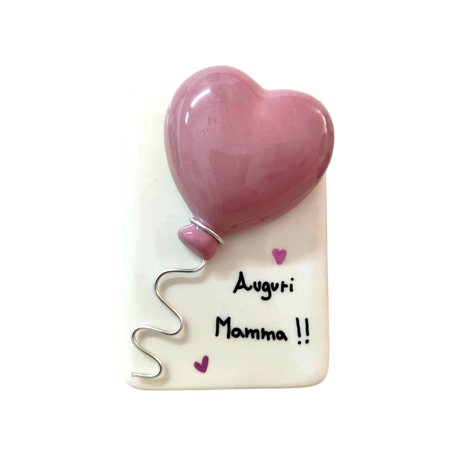 Quadretto con Palloncino Cuore Rosa Antico Festa della Mamma